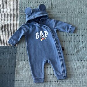 GAP x Disney Blue Footie with Mickey Mouse and Mouse Ears